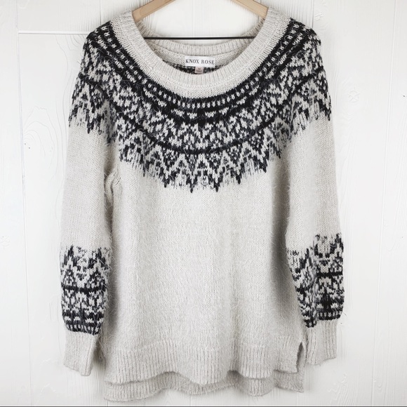Soft Fuzzy Eyelash Fair Isle Sweater